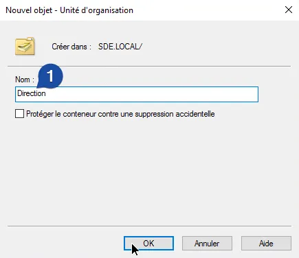 Uncheck the box Protect container from accidental deletion