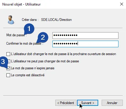 Set a password that complies with your security policy