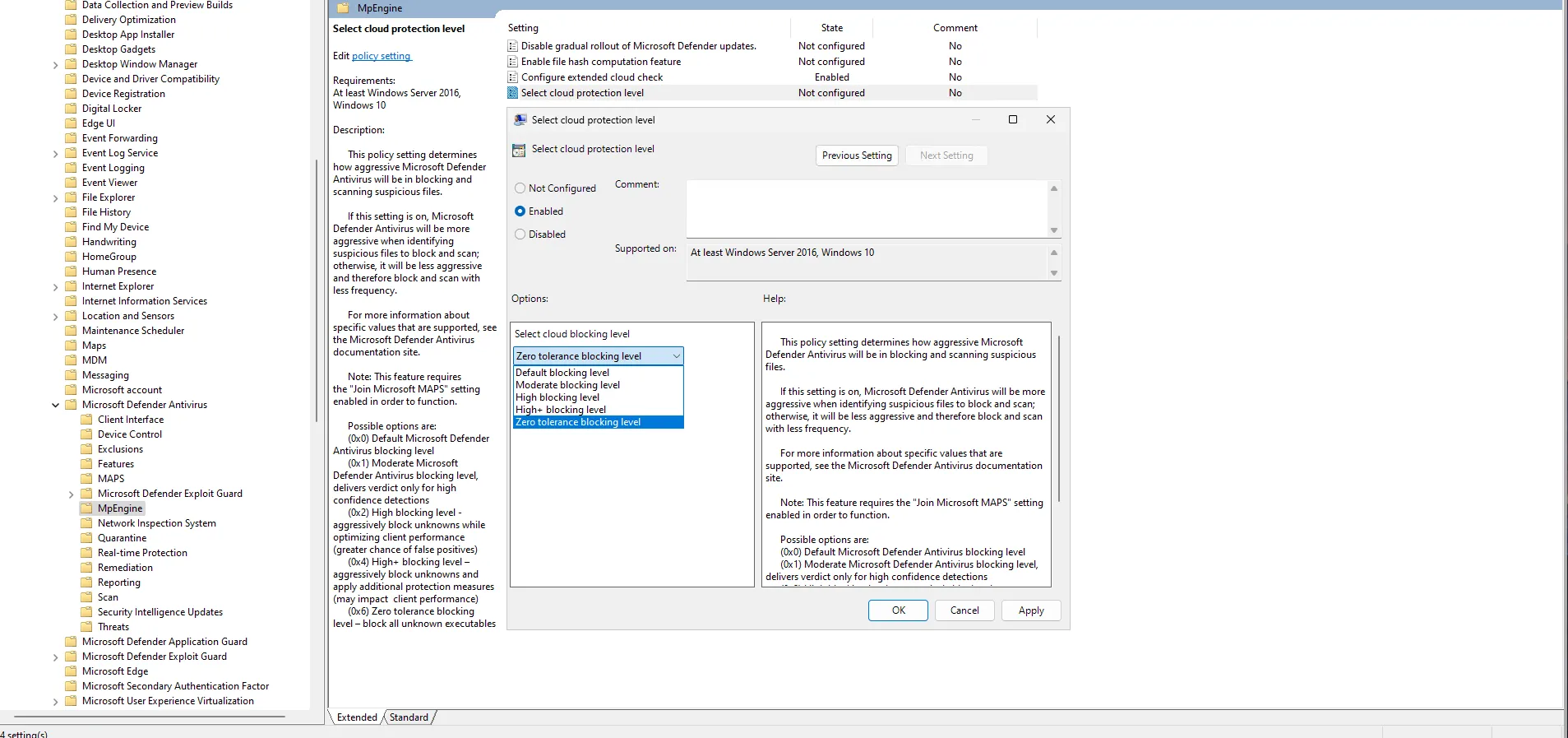 Cloud Protection Level